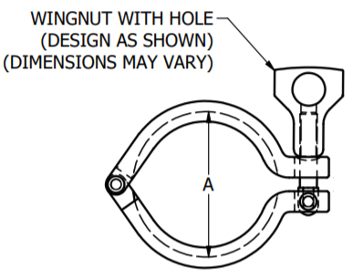 Single-Pin Heavy Duty Clamp Dimensions