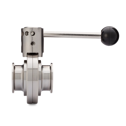 1 Inch DERNORD Sanitary Butterfly Valve with Pull Handle Stainless Steel 304 Tri Clamp Clover