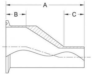 Tri-Clamp x Weld Eccentric Reducer BPE