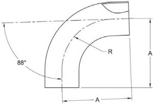 88-Degree Weld Elbow Dimensions