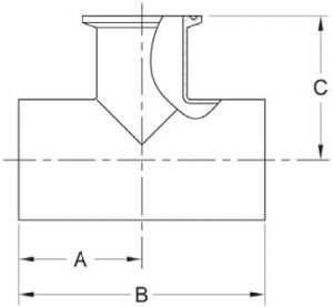 Weld Reducing Tee w/ Tri-Clamp Branch