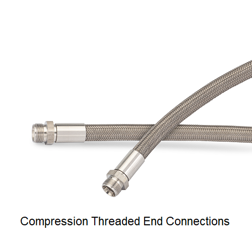Stainless Steel Braided Hose w/ Compression Threaded Ends
