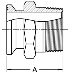 Q-Line x Male NPT Adapter Dimensions