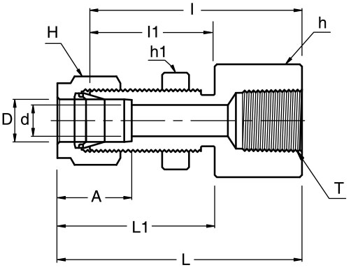 Female NPT Compression Tube Bulkhead Adapter Dimensions
