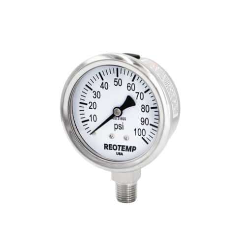 Reotemp® Stainless Steel Industrial Fillable Gauge with 2.5" Dial (PM25C)