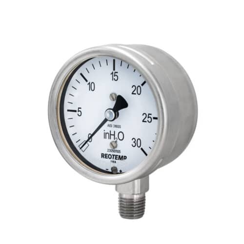 Reotemp® Stainless Steel Low Pressure Gauge with 2.5" Dial (PC25S)