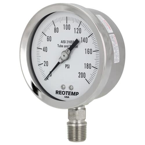 Reotemp® Stainless Steel Heavy Duty Repairable and Fillable Gauge with 4" Dial (PR40S)