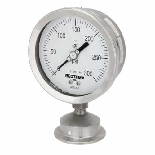 Reotemp® Stainless Steel Sanitary Tri-Clamp Gauge with 4" Dial (SG40)