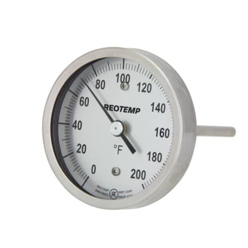 Reotemp® Sanitary Thermometer with 3" Dial, Back Connected