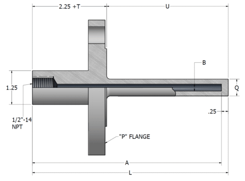 Reotemp® Standard Flanged Thermowell - Straight Shank - Image 2