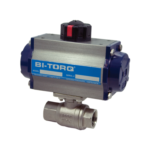 BI-TORQ® Pneumatic Actuated 2-Piece Threaded Ball Valve