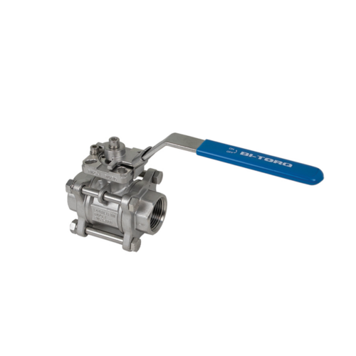 BI-TORQ® Manual 3-Piece Threaded Ball Valve with Locking Handle